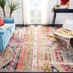 Accent Rug  Boho Chic Tribal Distressed Design, Non-Shedding & Easy Care,