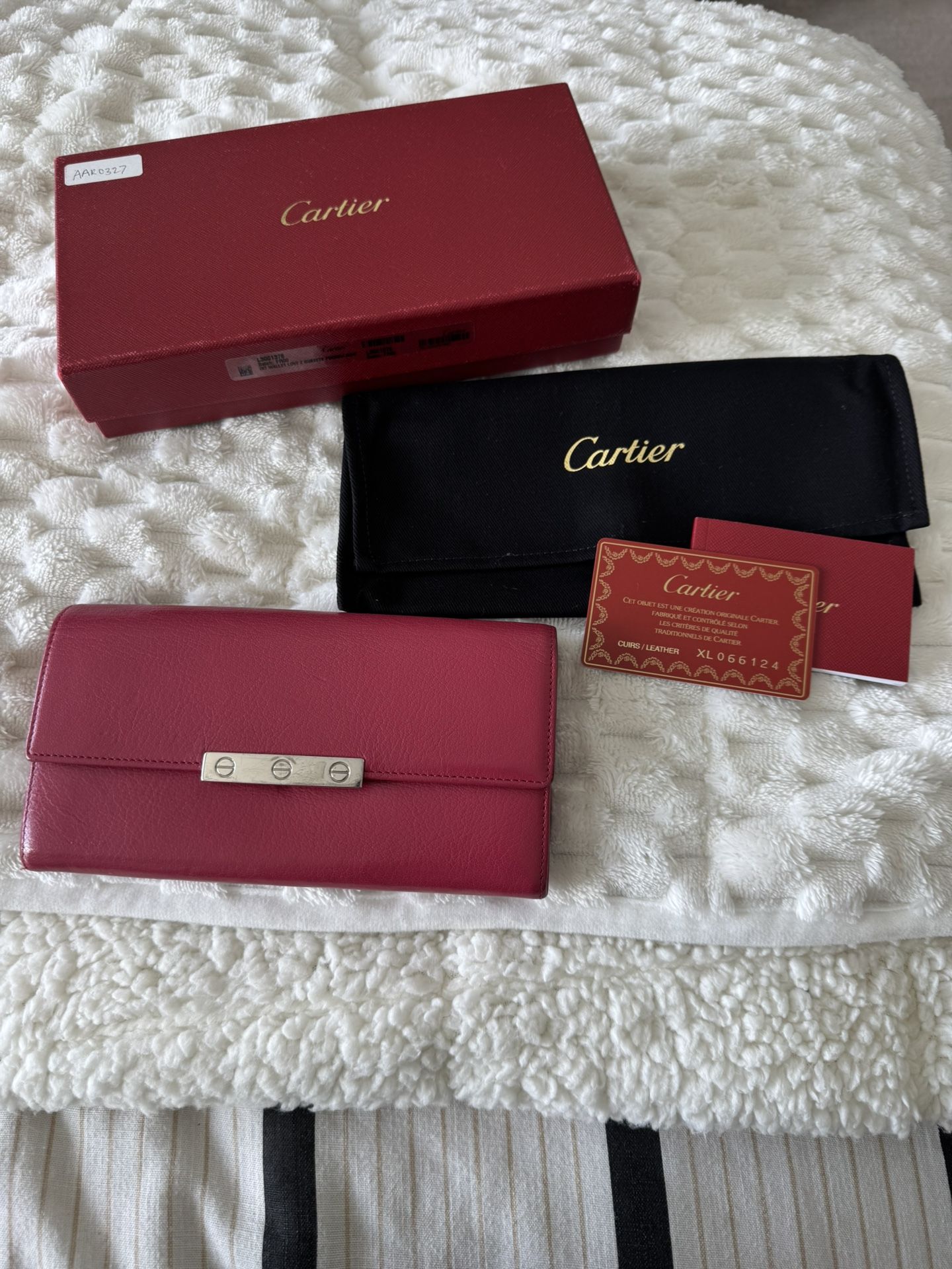 Cartier Pink Leather Continental Love Wallet