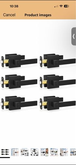 NEW 6-Pack Matte Black Privacy Door Levers - $20