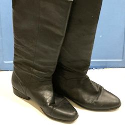 Ladies Worthington Black Leather Boots Sz 9m