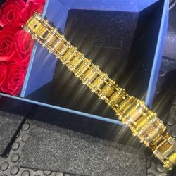 Cuban Gold Plated Bracelet 