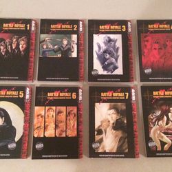 Battle Royale Mangas, Volumes 1-8, Rare English Editions