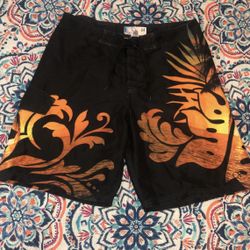 Ocean Pacific Sunwear Board Shorts - Beach Sunset Palm Trees
