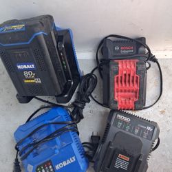 Kobalt, Bosch, And Rigid  Battery and Chargers 