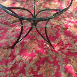 Cast Iron Beveled Glass Table