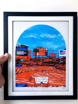 MET'S CITI FIELD ENVELOPE 8.5X11" FRAMED PRINT