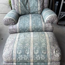 Henredon Accent Armchair W/Ottoman