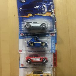 Lot 4  Hot Wheels The Demon 73 Honda Civic Custom bmw 2002 nissan  2000gt-r Lbwk