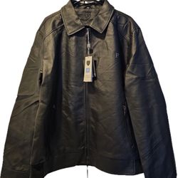 Men’s Ferrari F Collection Leather Jacket – NWT XL