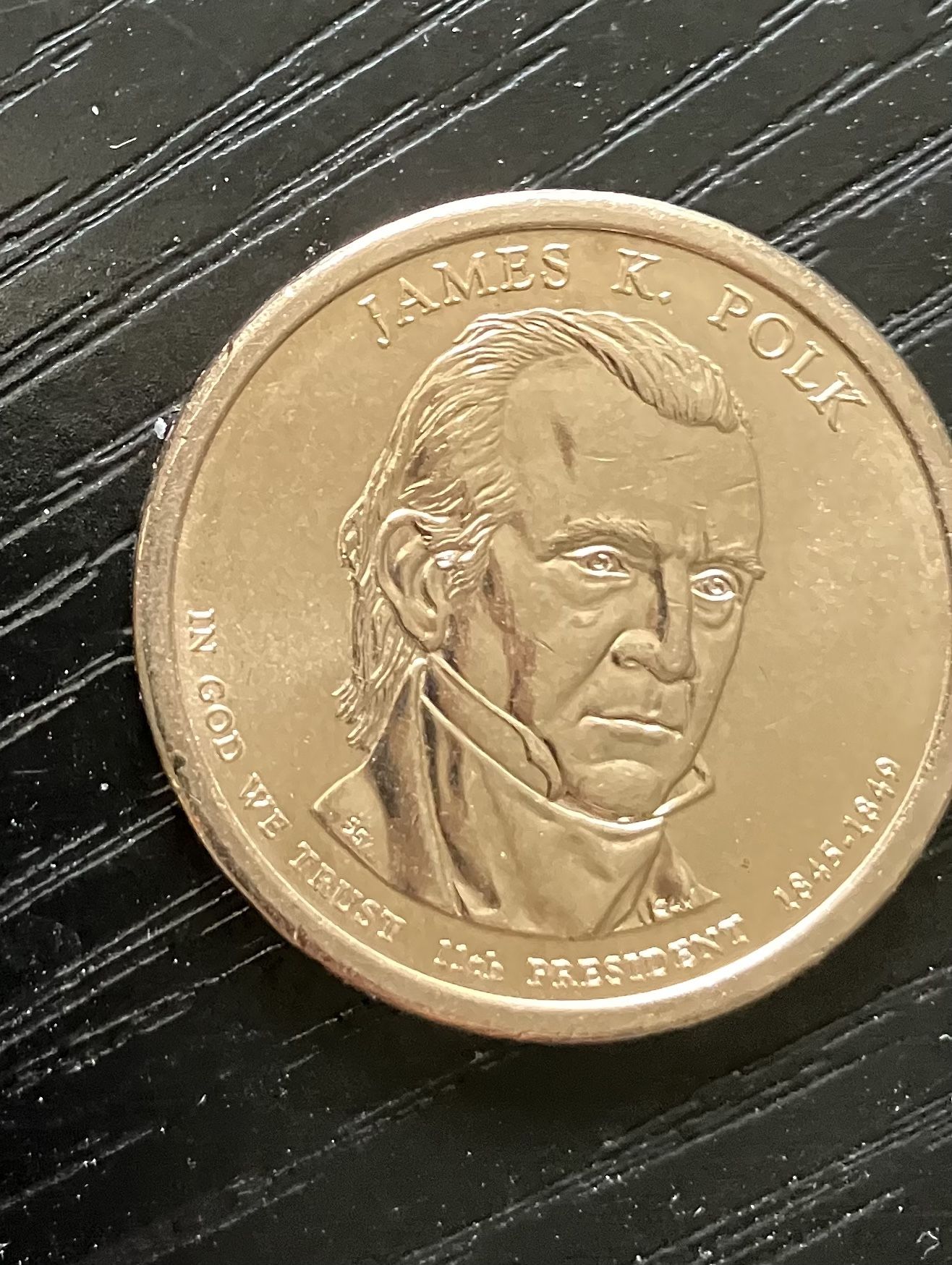 James Polk $1 Gold Tone Presidential Coin 2009P
