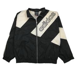 VINTAGE ADIDAS WINDBREAKER JACKET LARGE L MENS 3 STRIPES TREFOIL SWEATSHIRT KOBE