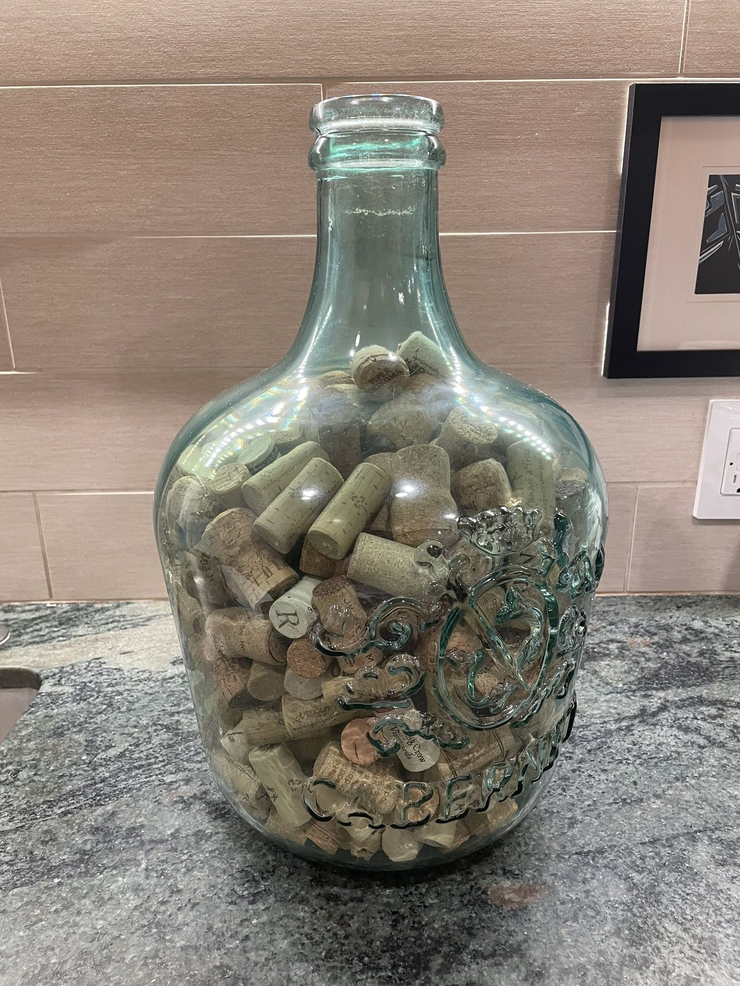 Large, Unique Bottle With Wine Corks