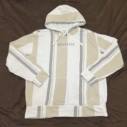 Hollister Hoodie White Beige Hoodie Mens Medium