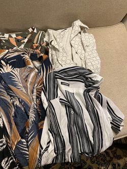 Express Tropical Caribbean Dress Shirts