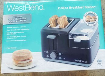 West Bend 2-Slice Breakfast Station Toaster & Egg Cooker