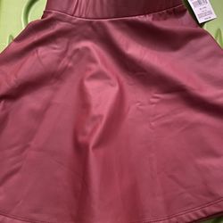 Girls/Young Women Burgundy Leather Skirt