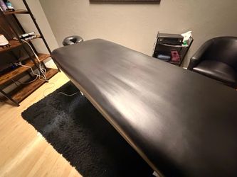 Black Leather Massage Table with Face Cradle