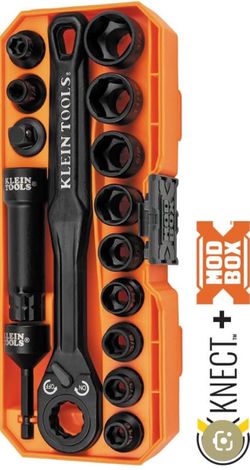 Klein Tools Socket Set with Ratchet and MOD BOX