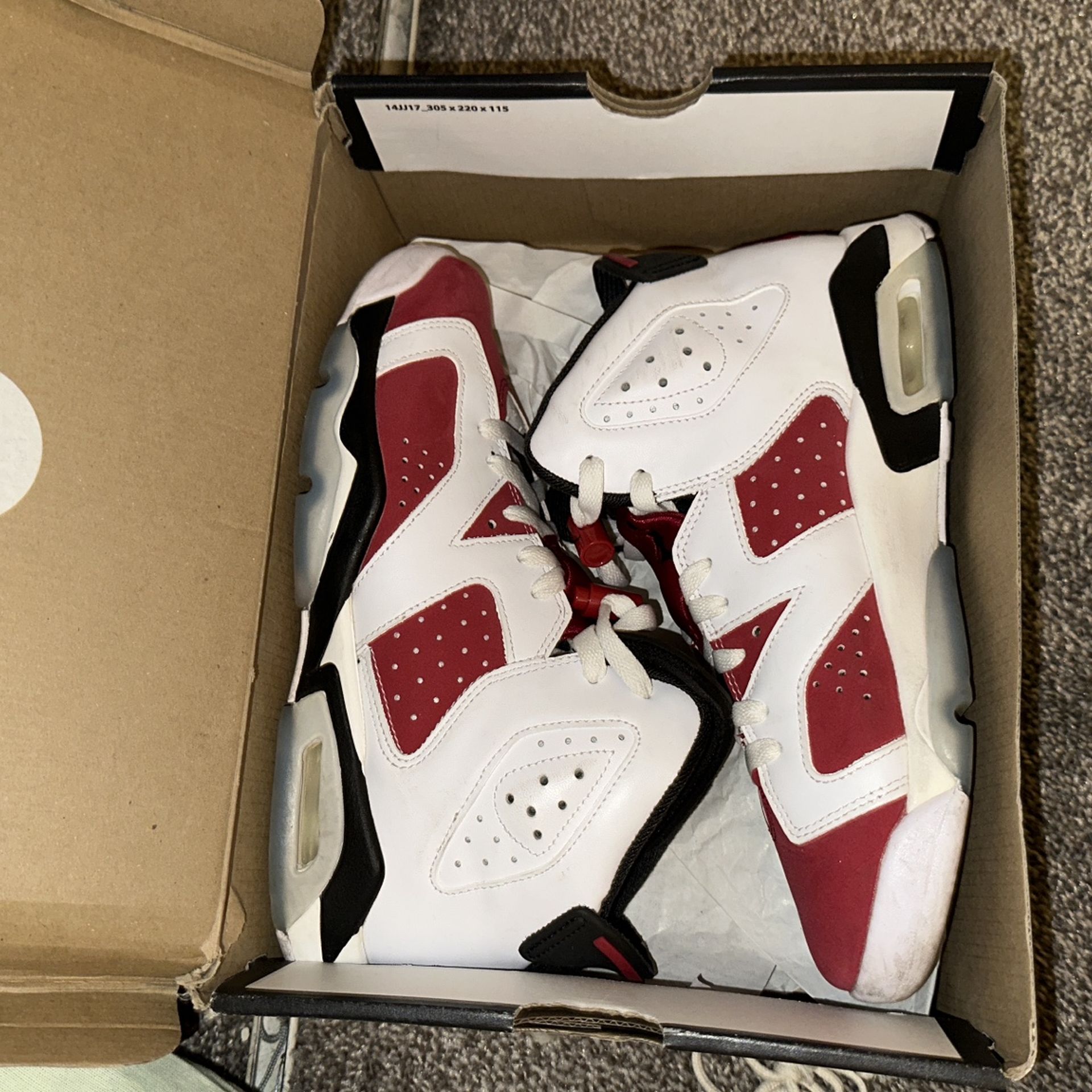 Air Jordan Retro 6 Carmine (Size 7Y)