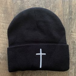 Men’s Cross Beanie One Size Adult Black