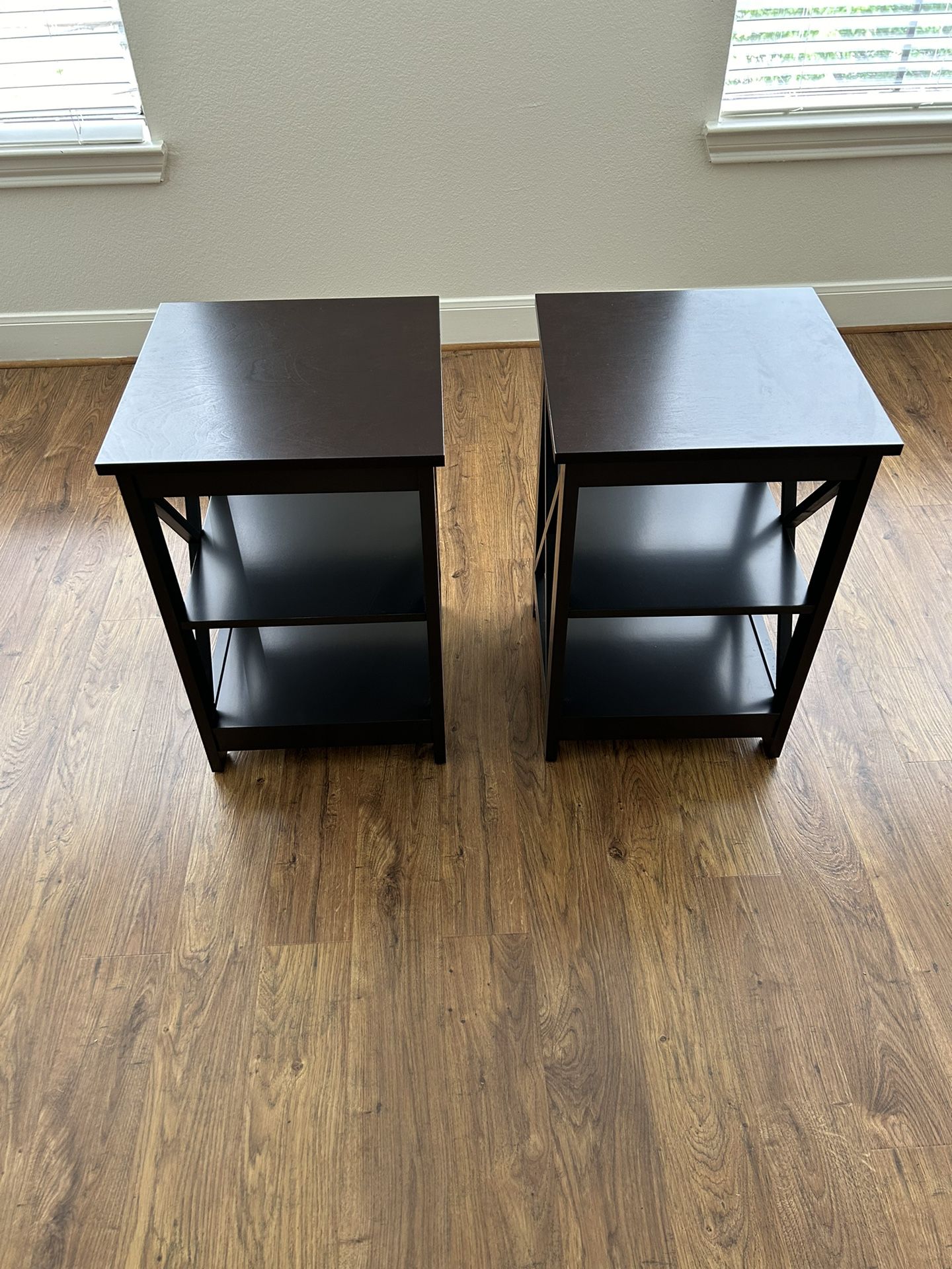For Sale A Set Of 2 Convenience Concept Oxford End Tables, Espresso Color, MDF Wood