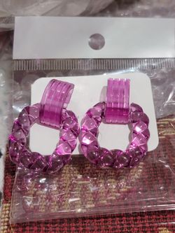 Squared Hoop Stud Earrings