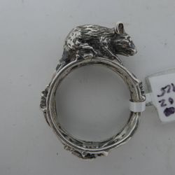 Silver Barbed Wire Rat Ring Sz 11.5