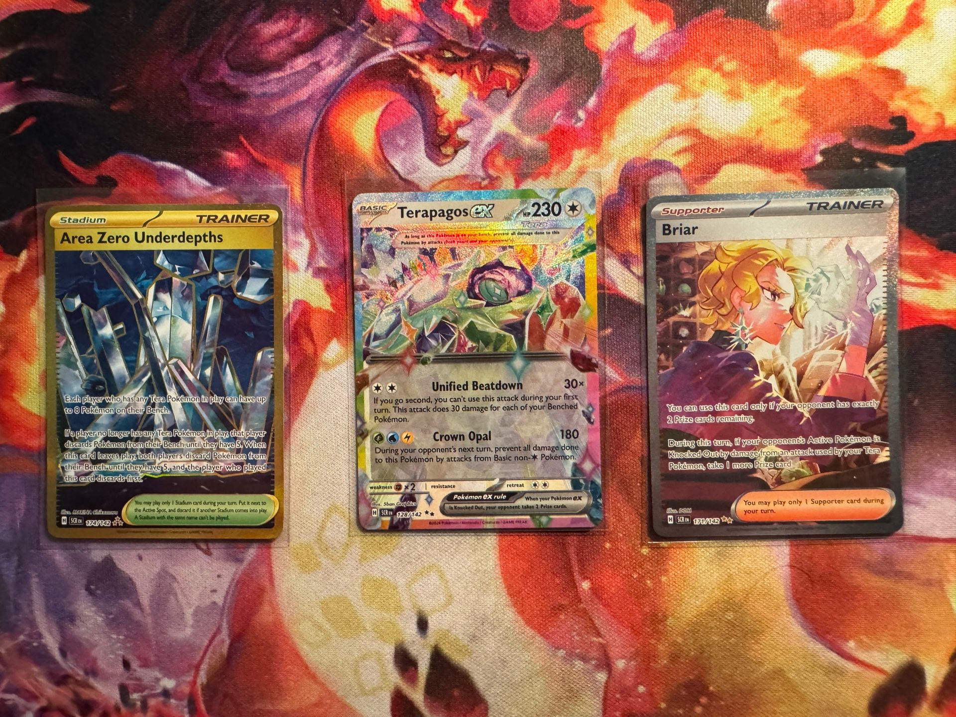 Pokemon Cards: Area Zero Underdepths GOLD / Terapagos Ex / Briar SIR