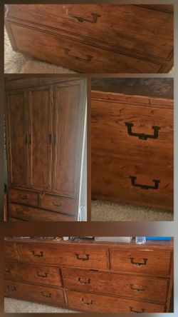 Armoire, dresser and two nightstands