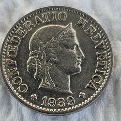 1939 DDO 5 Rappen From Suiza.