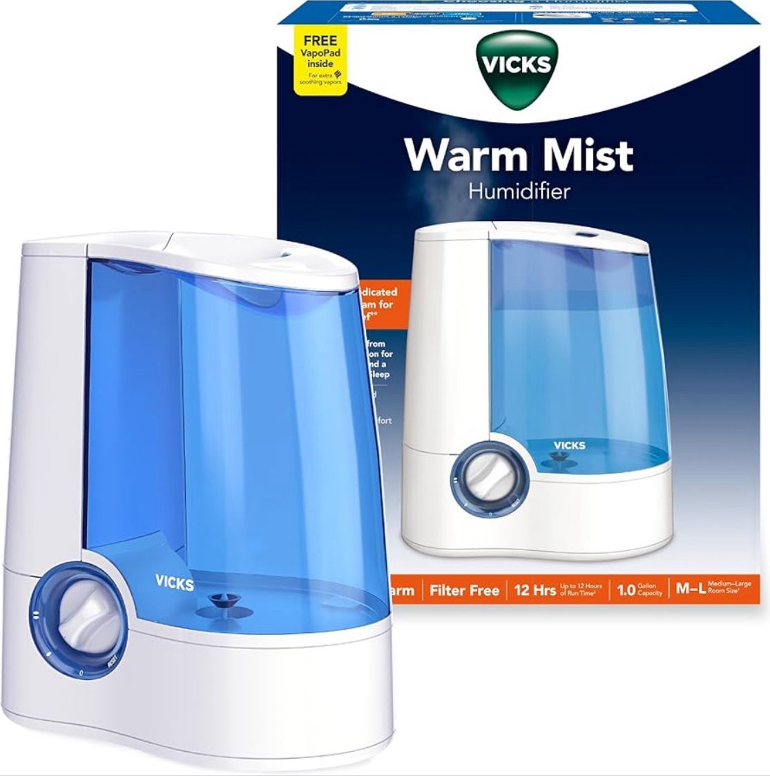 Vicks Warm Mist Humidifier, 1 Gallons