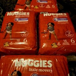 4 Packs Of Size 6 Huggies (16ct Each)