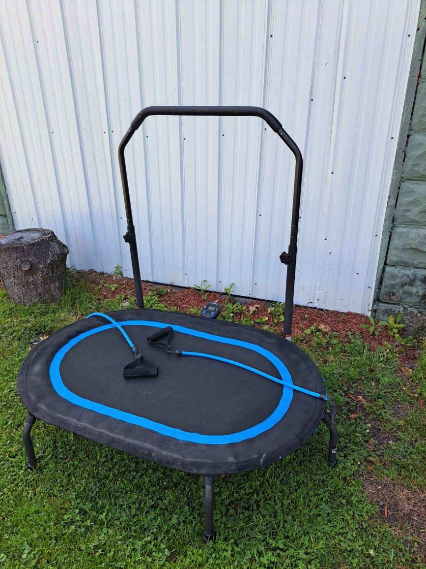Stamina InTone Oval Fitness Rebounder Trampoline for Cardio with Handlebars