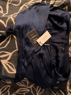 JLUXLABEL Navy Satin Dress Size Small