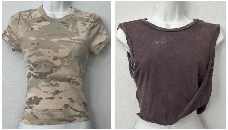 lot of 2 womens BDG Urban Outfitters shirts - Camo + Crop - size M