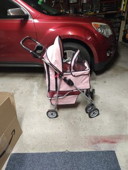Pink Foldable Pet Stroller