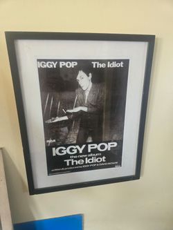 Iggy pop the idiot framed punk poster
