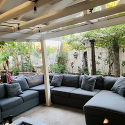 Big  Grey Couches Living Spaces 