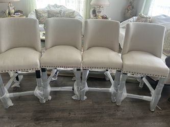 BRAND NEW Set of 4 Upholstered Dining Chairs (cream)$290 OBO