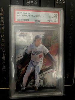 2024 Topps Finest Yoshinobu Yamamoto #50 RC — PSA 10 Gem Mint — Dodgers