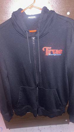 True Religion Black Zip-Up Hoodie