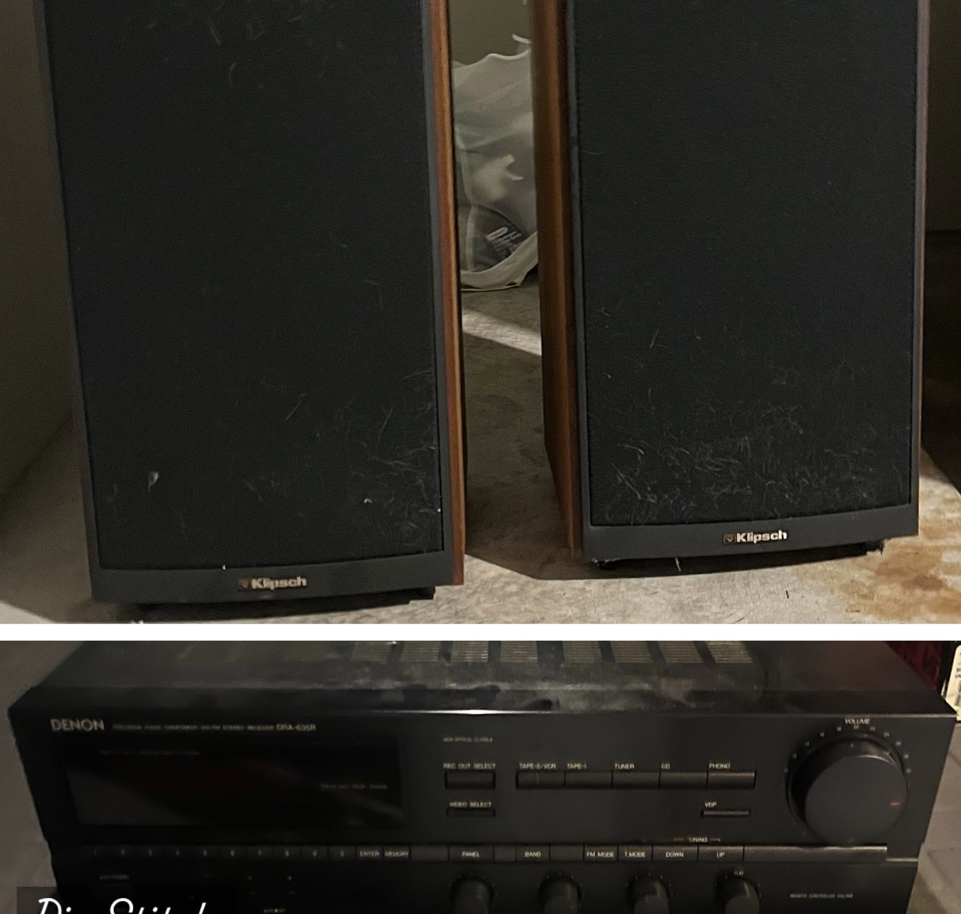 Vintage Denon Receiver + Klipsch KG 3.5 Speakers