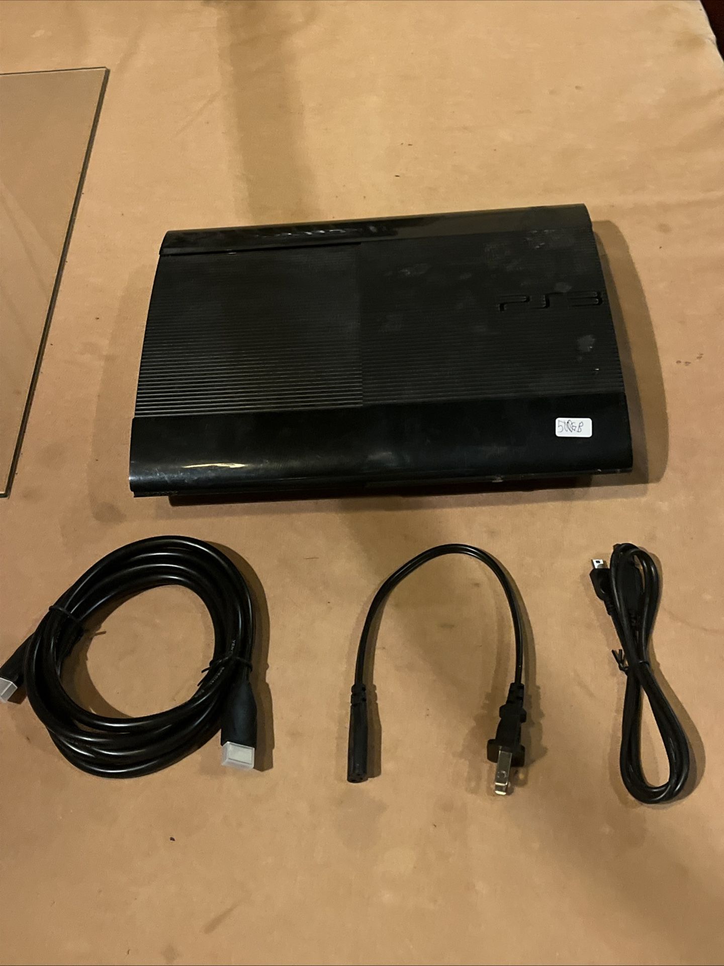 Sony PlayStation 3 Super Slim 500GB PS3 Black Console CECH-4201C w/ Cords(3