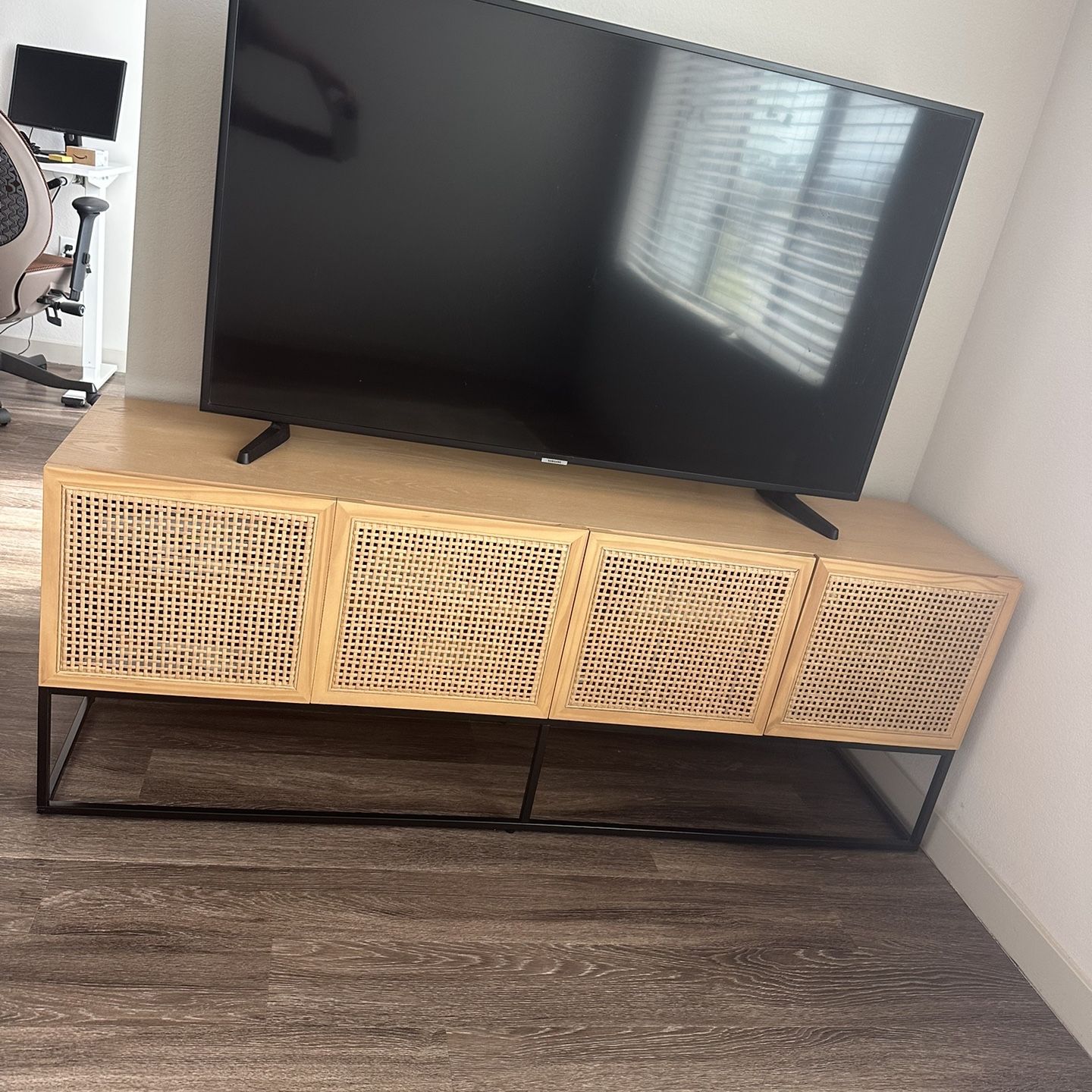 Belmar Woven TV Stand for TVs up to 60" Natural Threshold And TV
