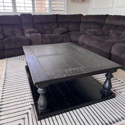 Black Coffee Table And 2 End Tables 