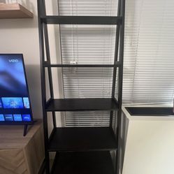 5-Shelf Ladder Wood Bookcase