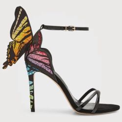 Sophia Webster Women Chiara Crystal Butterfly High Heel Sandals Size 7 New