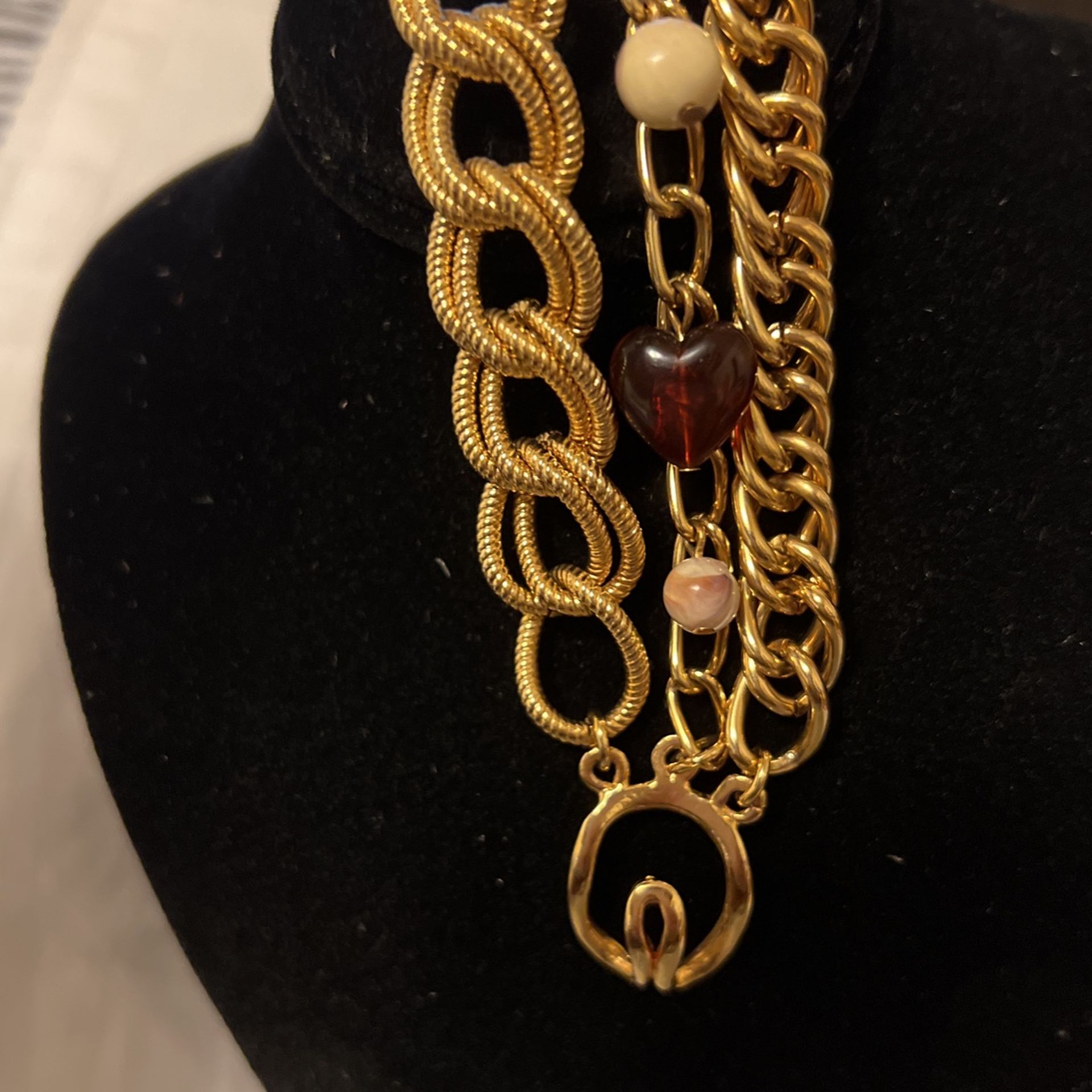 Vintage 3 Strand Gold tone Bracelet