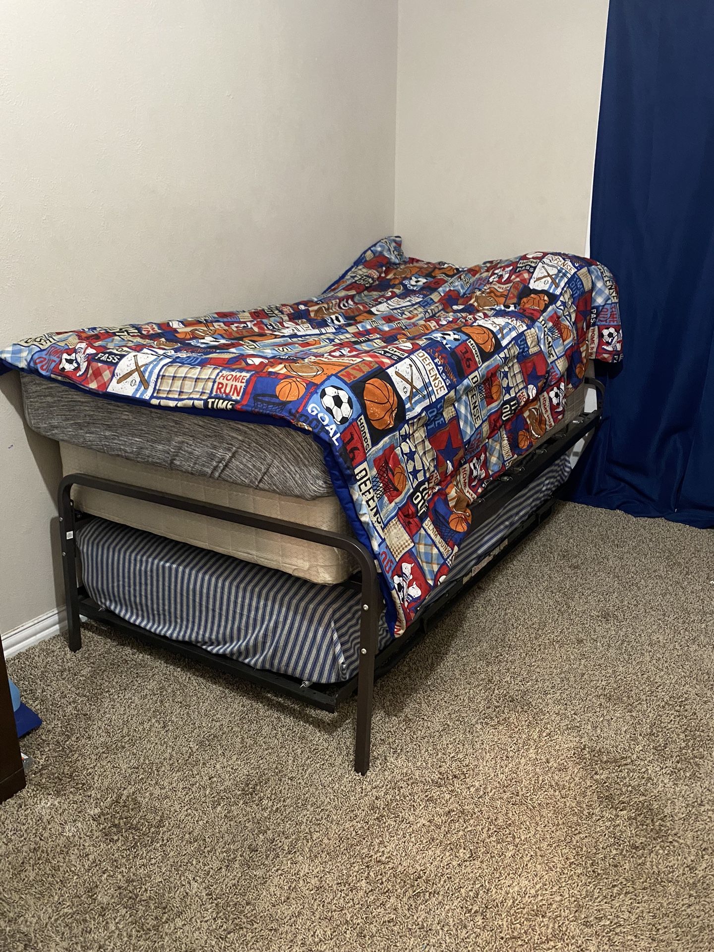 Twin Bed Frame And Pop Up Trundle 