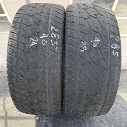 Pair of 2 used Delinte Bandit AT 285/40R24